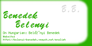 benedek belenyi business card